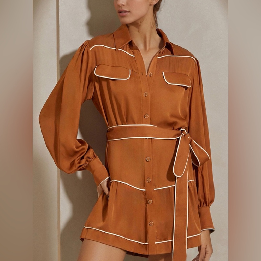 Elegant Brown Mini Dress